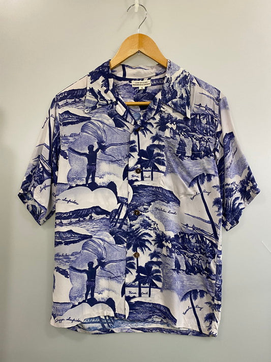 【中古品】【メンズ】 WAREHOUSE ウェアハウス LAND OF ALOHA ALOHA SHIRT ランド オブ アロハ アロハシャツ メンズ 半袖シャツ ショートスリーブ 145-260721-hu-48-min サイズ：M カラー：ブルー/ホワイト 万代Net店
