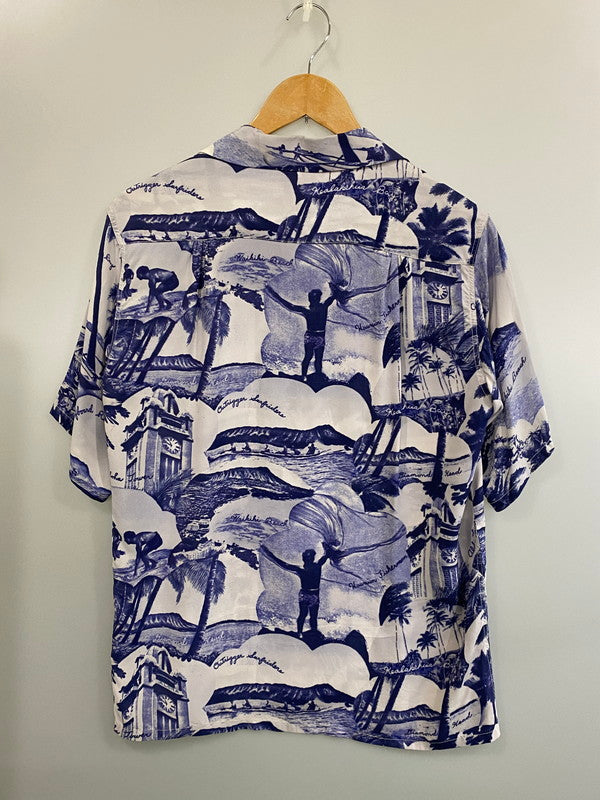 【中古品】【メンズ】 WAREHOUSE ウェアハウス LAND OF ALOHA ALOHA SHIRT ランド オブ アロハ アロハシャツ メンズ 半袖シャツ ショートスリーブ 145-260721-hu-48-min サイズ：M カラー：ブルー/ホワイト 万代Net店