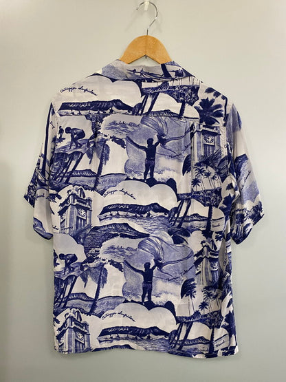 【中古品】【メンズ】 WAREHOUSE ウェアハウス LAND OF ALOHA ALOHA SHIRT ランド オブ アロハ アロハシャツ メンズ 半袖シャツ ショートスリーブ 145-260721-hu-48-min サイズ：M カラー：ブルー/ホワイト 万代Net店