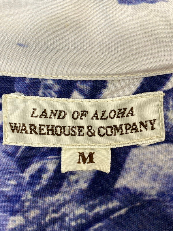 【中古品】【メンズ】 WAREHOUSE ウェアハウス LAND OF ALOHA ALOHA SHIRT ランド オブ アロハ アロハシャツ メンズ 半袖シャツ ショートスリーブ 145-260721-hu-48-min サイズ：M カラー：ブルー/ホワイト 万代Net店