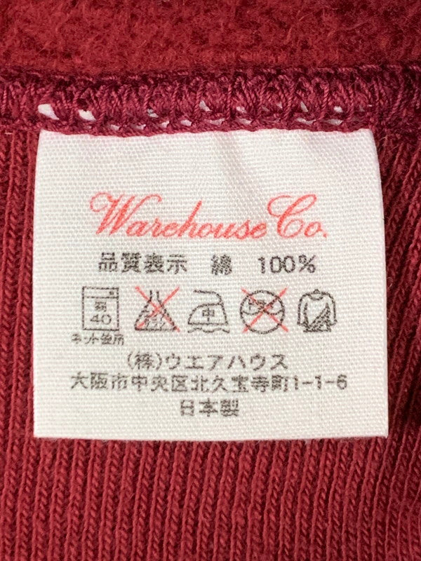 【中古品】【メンズ】 WAREHOUSE ウエアハウス Lot. 450 二本針フード トップス プルオーバーパーカー フーディー 145-251209-kk-39-min サイズ：40 カラー：バーガンディー 万代Net店
