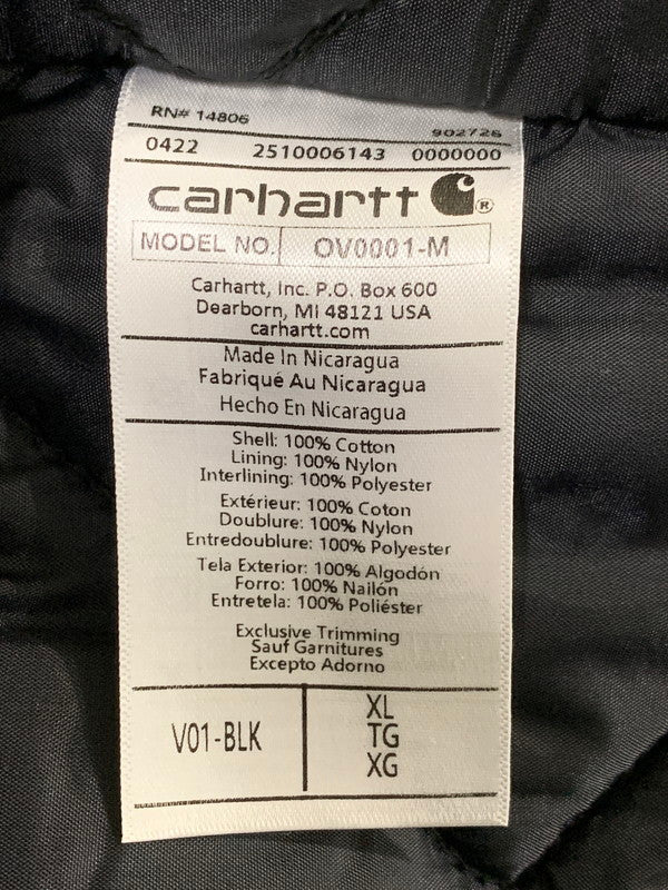 【中古品】【メンズ】 Carhartt カーハート DUCK VEST OV0001-M ダックベスト ライトアウター 中綿ベスト 146-251209-kk-31-min サイズ：XL カラー：ブラック 万代Net店