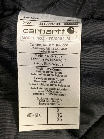 【中古品】【メンズ】 Carhartt カーハート DUCK VEST OV0001-M ダックベスト ライトアウター 中綿ベスト 146-251209-kk-31-min サイズ：XL カラー：ブラック 万代Net店