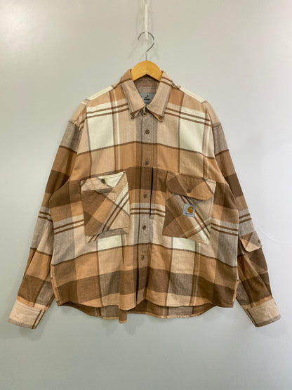 【中古品】【メンズ】 Carhartt WIP カーハート ワークインプログレス × INVINCIBLE インビジブル 別注 コラボ 24AW L/S WORK SHIRT MAX A242060 ロングスリーブ ワークシャツ マックス 長袖 トップス 142-251210-kk-49-min サイズ：M カラー：COCA MOCHA 万代Net店