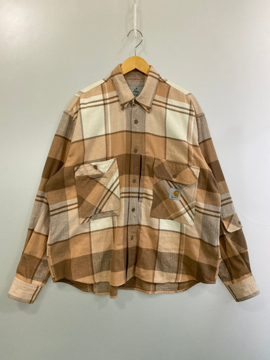 【中古品】【メンズ】 Carhartt WIP カーハート ワークインプログレス × INVINCIBLE インビジブル 別注 コラボ 24AW L/S WORK SHIRT MAX A242060 ロングスリーブ ワークシャツ マックス 長袖 トップス 142-251210-kk-49-min サイズ：M カラー：COCA MOCHA 万代Net店