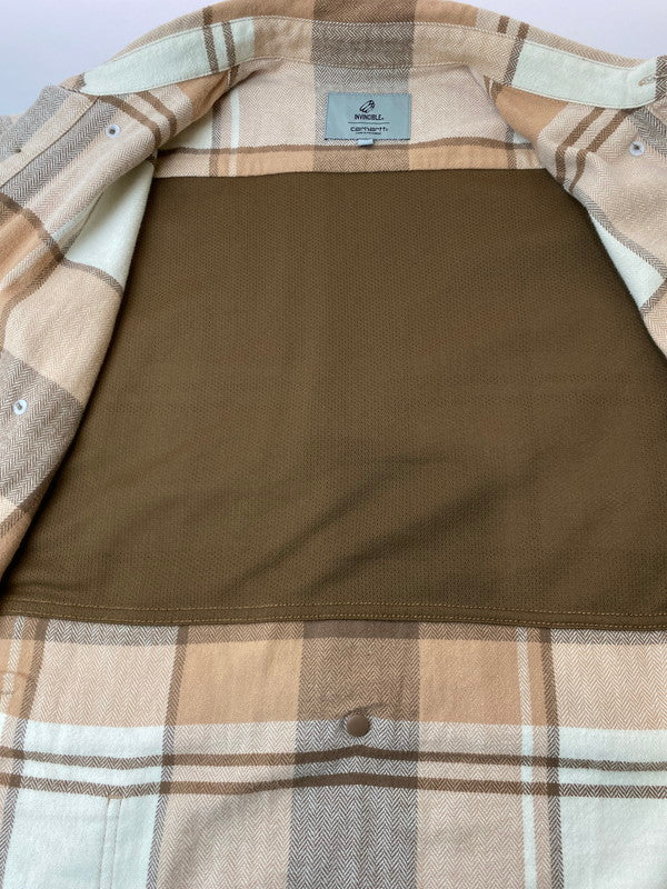 【中古品】【メンズ】 Carhartt WIP カーハート ワークインプログレス × INVINCIBLE インビジブル 別注 コラボ 24AW L/S WORK SHIRT MAX A242060 ロングスリーブ ワークシャツ マックス 長袖 トップス 142-251210-kk-49-min サイズ：M カラー：COCA MOCHA 万代Net店