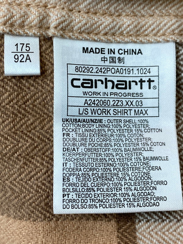 【中古品】【メンズ】 Carhartt WIP カーハート ワークインプログレス × INVINCIBLE インビジブル 別注 コラボ 24AW L/S WORK SHIRT MAX A242060 ロングスリーブ ワークシャツ マックス 長袖 トップス 142-251210-kk-49-min サイズ：M カラー：COCA MOCHA 万代Net店