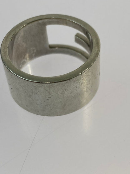 【中古品】【メンズ/レディース】 GUCCI グッチ ブランデッドGリング 指輪 シルバー 925 アクセサリー 182-251212-em-31-min カラー：シルバー 万代Net店