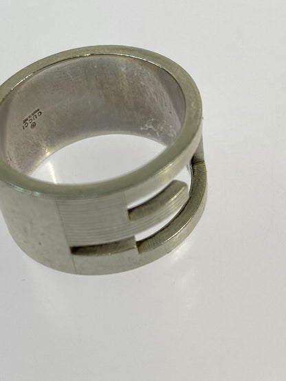 【中古品】【メンズ/レディース】 GUCCI グッチ ブランデッドGリング 指輪 シルバー 925 アクセサリー 182-251212-em-31-min カラー：シルバー 万代Net店