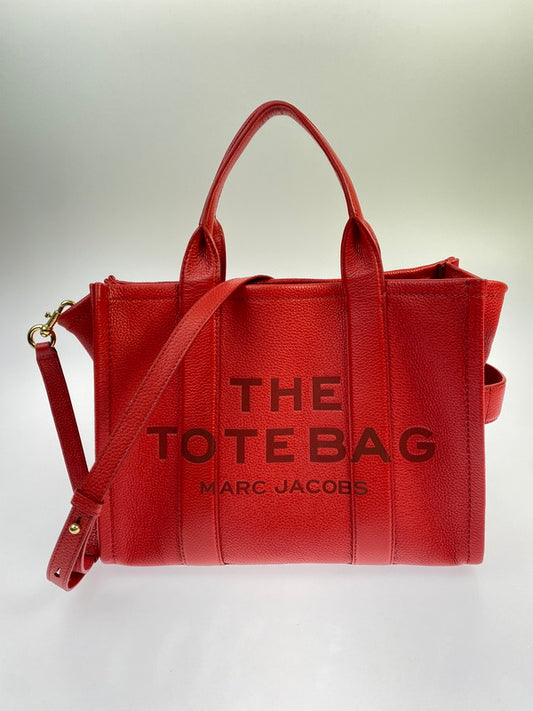 【中古品】【レディース】 MARC JACOBS マークジェイコブス THE LEATHER TOTE H004LO1PF21 617 ザ レザー トートバッグ カバン 188-251212-yn-03-min カラー：TRUE RED 万代Net店