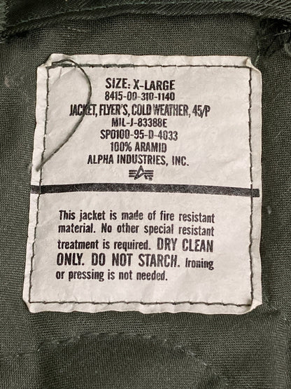 【現状渡し品】【メンズ】 ALPHA INDUSTRIES アルファインダストリーズ CWU-45P FLIGHT JACKET 8415-00-310-1140 フライトジャケット アウター 145-251210-kk-10-min サイズ：XL カラー：カーキ 万代Net店