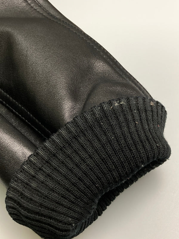 【中古品】【メンズ】 AVIREX アヴィレックス ALL LEATHER VARSITY JACKET 6181032 オールレザー バーシティージャケット アウター スタジャン 145-251210-kk-03-min サイズ：S カラー：ブラック 万代Net店