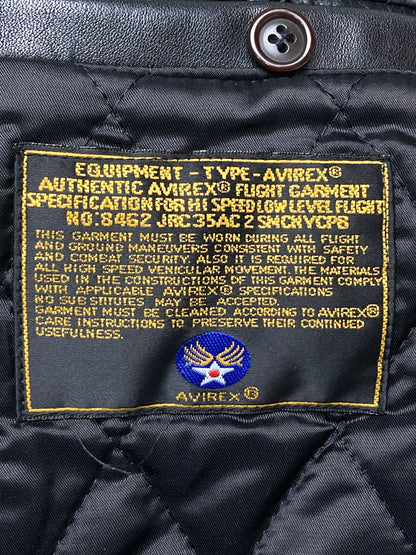 【中古品】【メンズ】 AVIREX アヴィレックス ALL LEATHER VARSITY JACKET 6181032 オールレザー バーシティージャケット アウター スタジャン 145-251210-kk-03-min サイズ：S カラー：ブラック 万代Net店