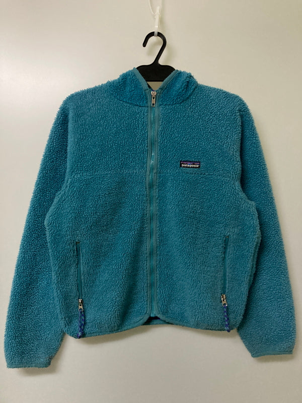 【中古品】【キッズ】 patagonia パタゴニア 90's KIDS FLEECE JACKET 90年代 キッズ フリースジャケット ライトアウター 雪無しタグ 173-251213-kk-23-min サイズ：14 カラー：ターコイズブルー 万代Net店
