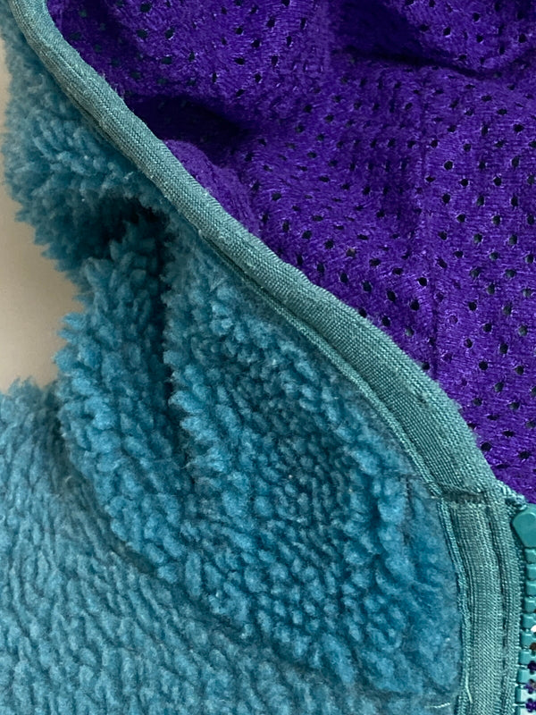 【中古品】【キッズ】 patagonia パタゴニア 90's KIDS FLEECE JACKET 90年代 キッズ フリースジャケット ライトアウター 雪無しタグ 173-251213-kk-23-min サイズ：14 カラー：ターコイズブルー 万代Net店