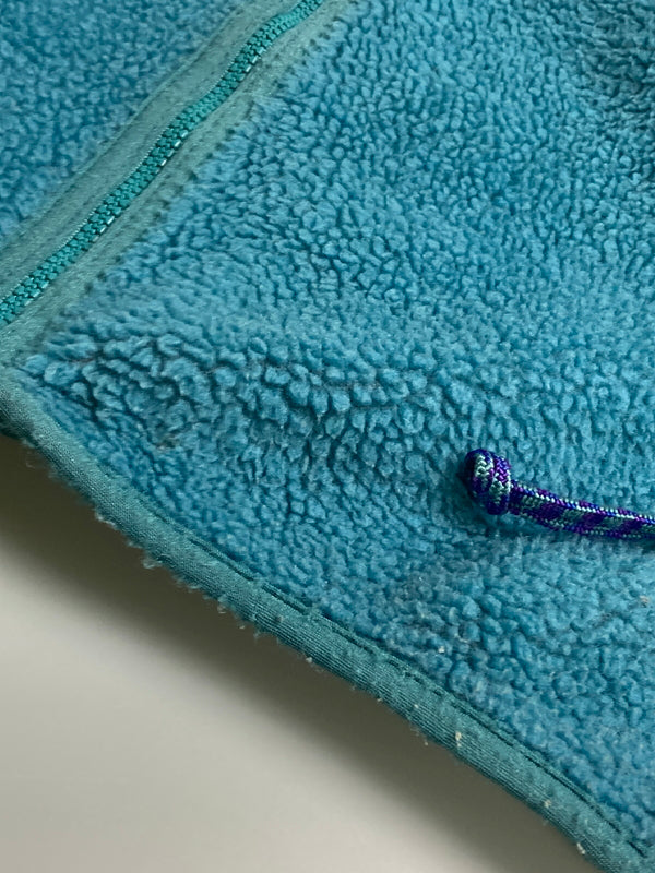 【中古品】【キッズ】 patagonia パタゴニア 90's KIDS FLEECE JACKET 90年代 キッズ フリースジャケット ライトアウター 雪無しタグ 173-251213-kk-23-min サイズ：14 カラー：ターコイズブルー 万代Net店