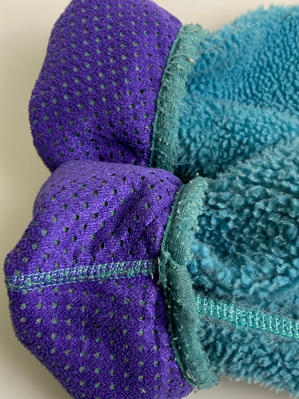 【中古品】【キッズ】 patagonia パタゴニア 90's KIDS FLEECE JACKET 90年代 キッズ フリースジャケット ライトアウター 雪無しタグ 173-251213-kk-23-min サイズ：14 カラー：ターコイズブルー 万代Net店