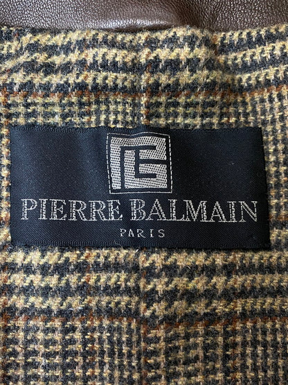 【中古品】【メンズ】 PIERRE BALMAIN ピエール・バルマン 90's LEATHER LONG COAT 90年代 レザーロングコート アウター 146-251213-yn-21-min サイズ：50 カラー：ブラウン 万代Net店