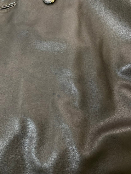 【中古品】【メンズ】 PIERRE BALMAIN ピエール・バルマン 90's LEATHER LONG COAT 90年代 レザーロングコート アウター 146-251213-yn-21-min サイズ：50 カラー：ブラウン 万代Net店