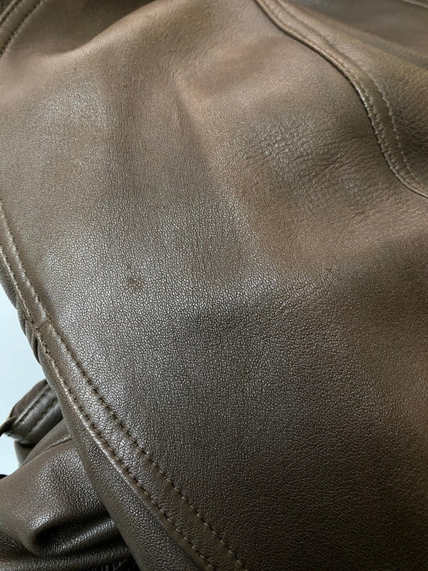 【中古品】【メンズ】 PIERRE BALMAIN ピエール・バルマン 90's LEATHER LONG COAT 90年代 レザーロングコート アウター 146-251213-yn-21-min サイズ：50 カラー：ブラウン 万代Net店