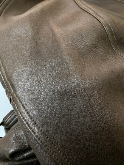 【中古品】【メンズ】 PIERRE BALMAIN ピエール・バルマン 90's LEATHER LONG COAT 90年代 レザーロングコート アウター 146-251213-yn-21-min サイズ：50 カラー：ブラウン 万代Net店