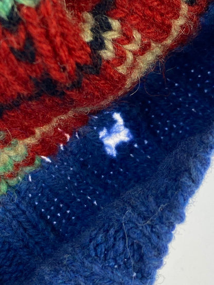 【中古品】【メンズ】 RALPH LAUREN ラルフローレン ELBOW PATCH WOOL KNIT 90S エルボー パッチ ウール ニット セーター メンズ トップス 146-251212-em-27-min サイズ：XL カラー：ブルー系 万代Net店