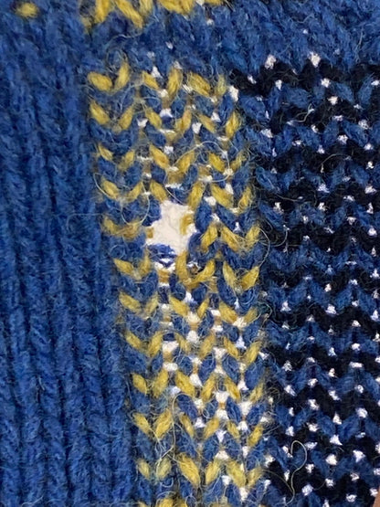 【中古品】【メンズ】 RALPH LAUREN ラルフローレン ELBOW PATCH WOOL KNIT 90S エルボー パッチ ウール ニット セーター メンズ トップス 146-251212-em-27-min サイズ：XL カラー：ブルー系 万代Net店