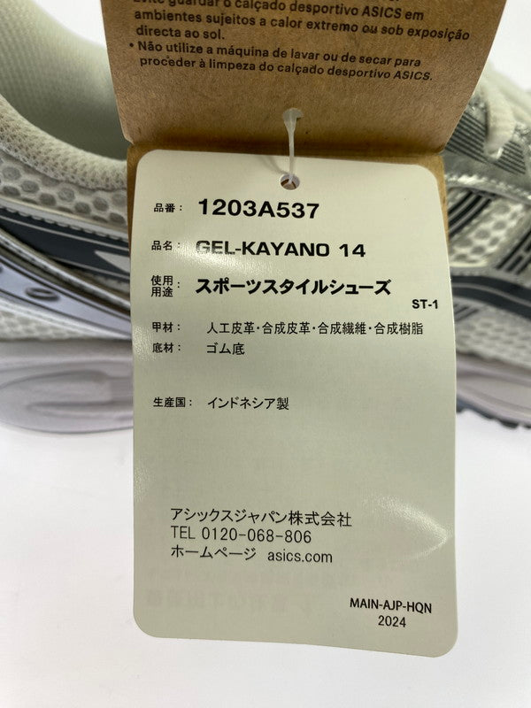 【未使用品】【メンズ】 asics アシックス GEL-KAYANO 14 1203A537 ゲルカヤノ14 スニーカー 靴 162-251213-kk-16-min カラー：WHITE/GRAPHITE GREY 万代Net店