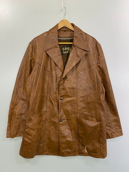 【現状渡し品】【メンズ】 SEARS シアーズ LEATHER COAT THE LEATHER SHOP 70S レザー コート 70年代 ザ レザー ショップ メンズ アウター シングル ライナー付 ヴィンテージ 146-251214-em-17-min サイズ：44Tall カラー：ブラウン 万代Net店