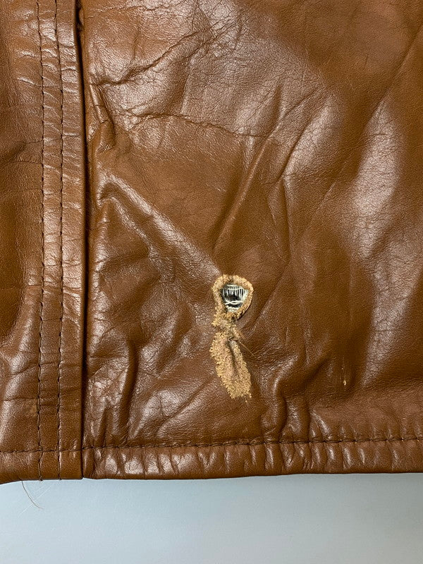 【現状渡し品】【メンズ】 SEARS シアーズ LEATHER COAT THE LEATHER SHOP 70S レザー コート 70年代 ザ レザー ショップ メンズ アウター シングル ライナー付 ヴィンテージ 146-251214-em-17-min サイズ：44Tall カラー：ブラウン 万代Net店