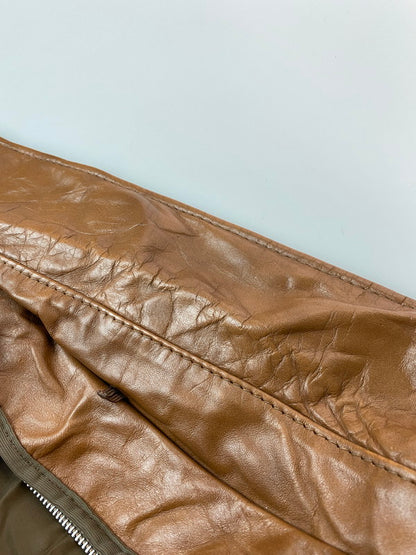 【現状渡し品】【メンズ】 SEARS シアーズ LEATHER COAT THE LEATHER SHOP 70S レザー コート 70年代 ザ レザー ショップ メンズ アウター シングル ライナー付 ヴィンテージ 146-251214-em-17-min サイズ：44Tall カラー：ブラウン 万代Net店