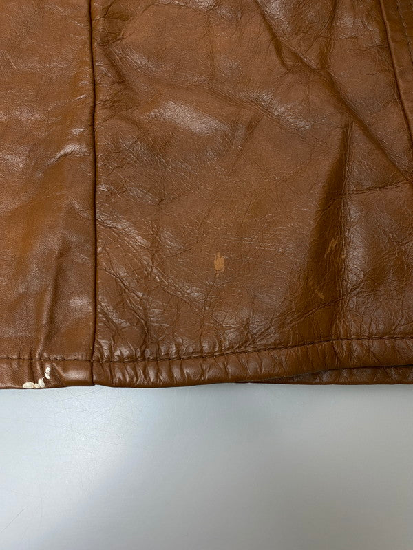【現状渡し品】【メンズ】 SEARS シアーズ LEATHER COAT THE LEATHER SHOP 70S レザー コート 70年代 ザ レザー ショップ メンズ アウター シングル ライナー付 ヴィンテージ 146-251214-em-17-min サイズ：44Tall カラー：ブラウン 万代Net店