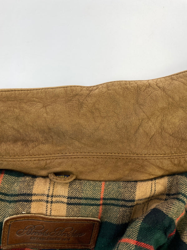 【中古品】【メンズ】 BROOKS BROTHERS ブルックスブラザーズ LEATHER JACKET レザージャケット アウター 146-260912-hu-59-min サイズ：L カラー：ブラウン 万代Net店