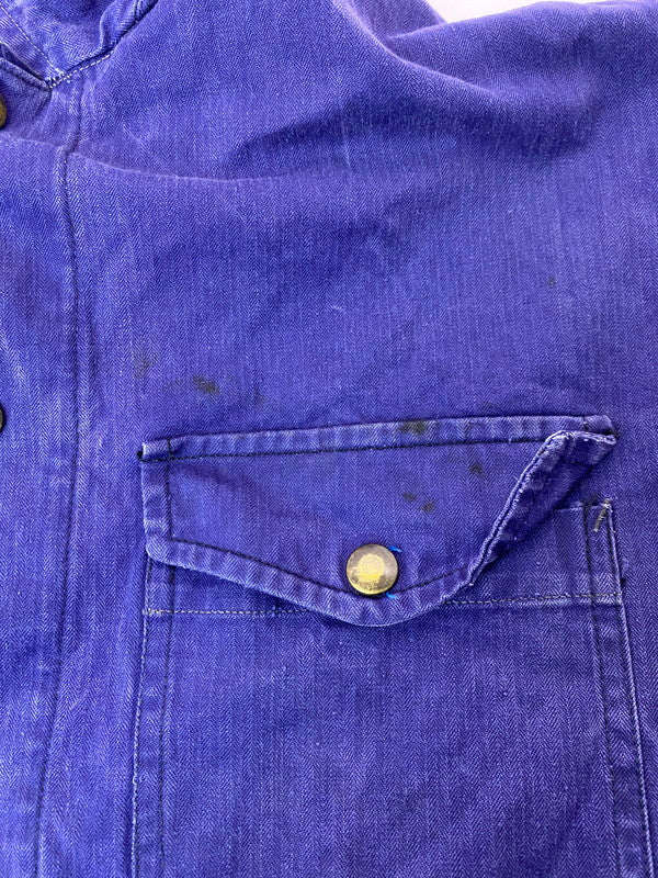 【現状渡し品】【メンズ】 フランス軍 60'S ヘリンボーン オールインワン ユーロ ヴィンテージ つなぎ メンズ 146-251214-em-12-min カラー：パープル 万代Net店