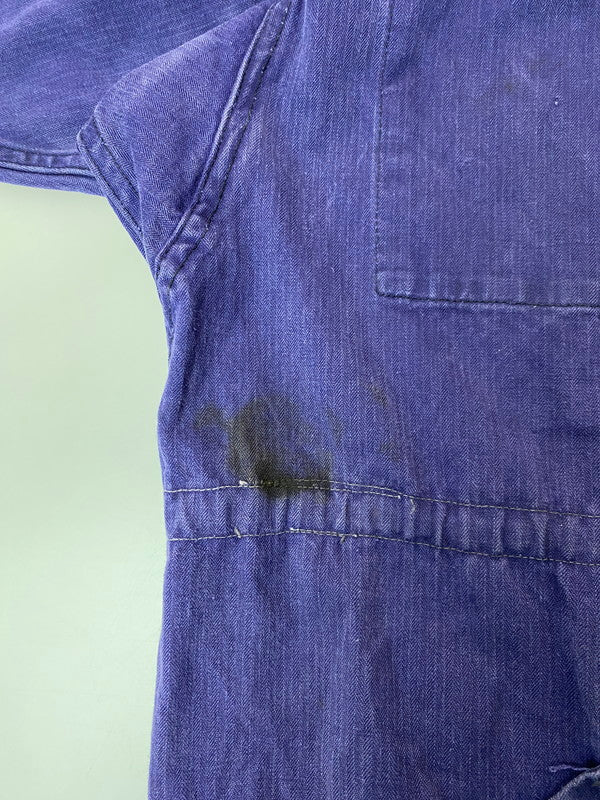 【現状渡し品】【メンズ】 フランス軍 60'S ヘリンボーン オールインワン ユーロ ヴィンテージ つなぎ メンズ 146-251214-em-12-min カラー：パープル 万代Net店