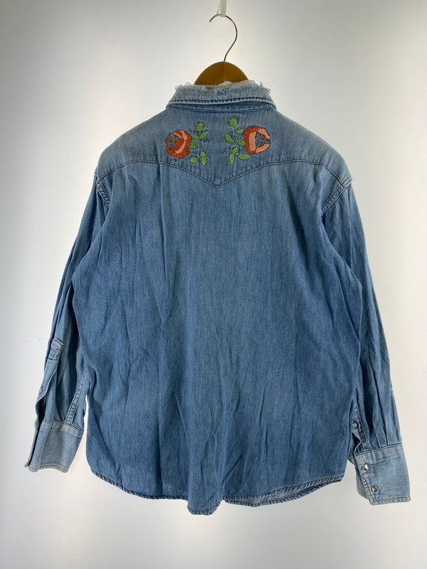 【現状渡し品】【メンズ】 RANCHCRAFT ランチクラフト 70'S DENIM SHIRT デニムシャツ 70年代 メンズ トップス 花刺繍 146-251214-em-41-min カラー：インディゴブルー 万代Net店