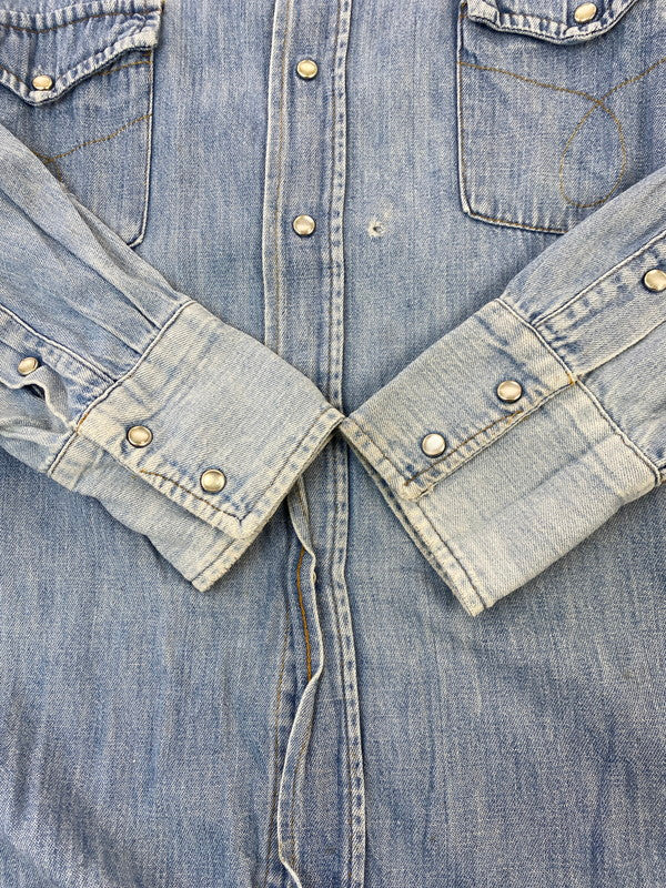 【現状渡し品】【メンズ】 RANCHCRAFT ランチクラフト 70'S DENIM SHIRT デニムシャツ 70年代 メンズ トップス 花刺繍 146-251214-em-41-min カラー：インディゴブルー 万代Net店