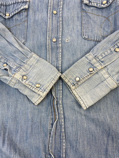 【現状渡し品】【メンズ】 RANCHCRAFT ランチクラフト 70'S DENIM SHIRT デニムシャツ 70年代 メンズ トップス 花刺繍 146-251214-em-41-min カラー：インディゴブルー 万代Net店