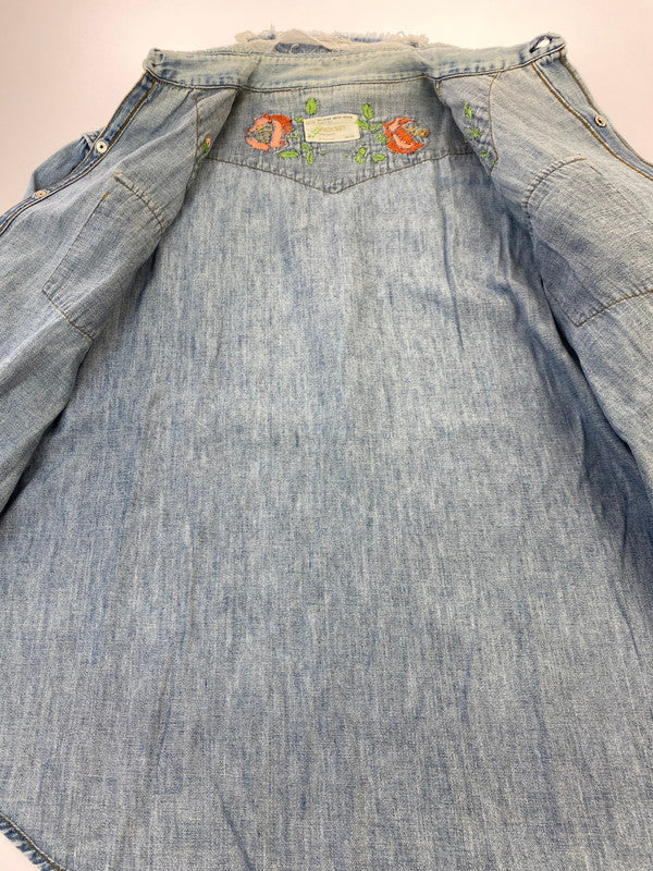 【現状渡し品】【メンズ】 RANCHCRAFT ランチクラフト 70'S DENIM SHIRT デニムシャツ 70年代 メンズ トップス 花刺繍 146-251214-em-41-min カラー：インディゴブルー 万代Net店