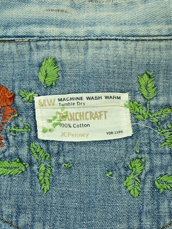 【現状渡し品】【メンズ】 RANCHCRAFT ランチクラフト 70'S DENIM SHIRT デニムシャツ 70年代 メンズ トップス 花刺繍 146-251214-em-41-min カラー：インディゴブルー 万代Net店
