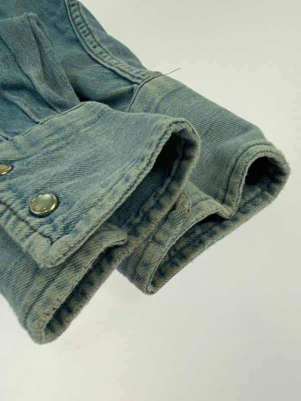 【現状渡し品】【メンズ】 RANCHCRAFT ランチクラフト 70'S DENIM SHIRT デニムシャツ 70年代 メンズ トップス 花刺繍 146-251214-em-41-min カラー：インディゴブルー 万代Net店