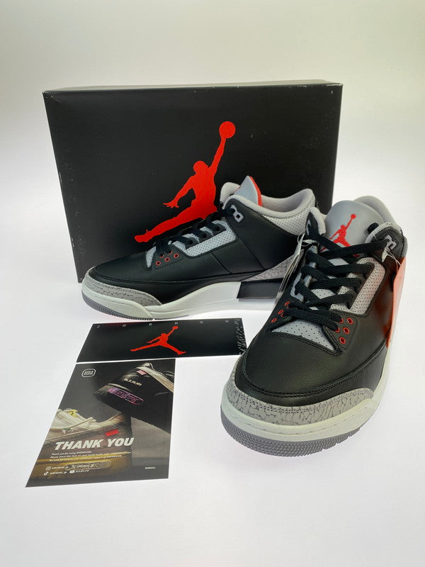【未使用品】【メンズ】 NIKE ナイキ AIR JORDAN 3 RETRO BLACK CEMENT (2024) DN3707-010 エアジョーダン 3 レトロ ブラックセメント スニーカー 靴 160-251213-kk-05-min カラー：BLACK/FIRE RED-CEMENT GREY 万代Net店