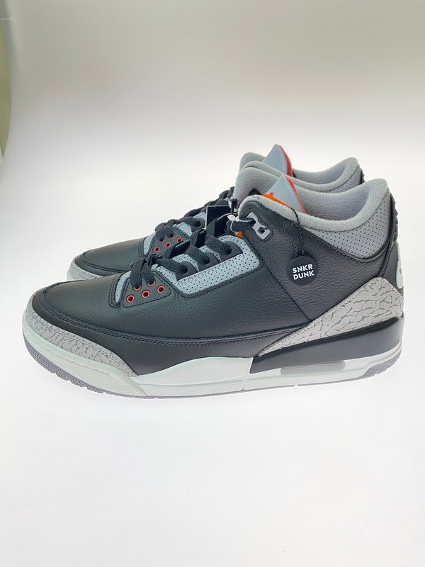 【未使用品】【メンズ】 NIKE ナイキ AIR JORDAN 3 RETRO BLACK CEMENT (2024) DN3707-010 エアジョーダン 3 レトロ ブラックセメント スニーカー 靴 160-251213-kk-05-min カラー：BLACK/FIRE RED-CEMENT GREY 万代Net店