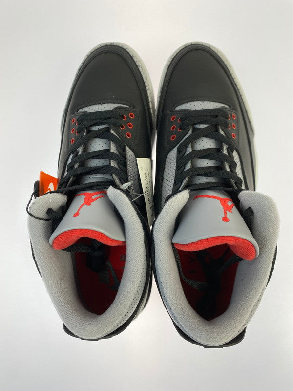【未使用品】【メンズ】 NIKE ナイキ AIR JORDAN 3 RETRO BLACK CEMENT (2024) DN3707-010 エアジョーダン 3 レトロ ブラックセメント スニーカー 靴 160-251213-kk-05-min カラー：BLACK/FIRE RED-CEMENT GREY 万代Net店