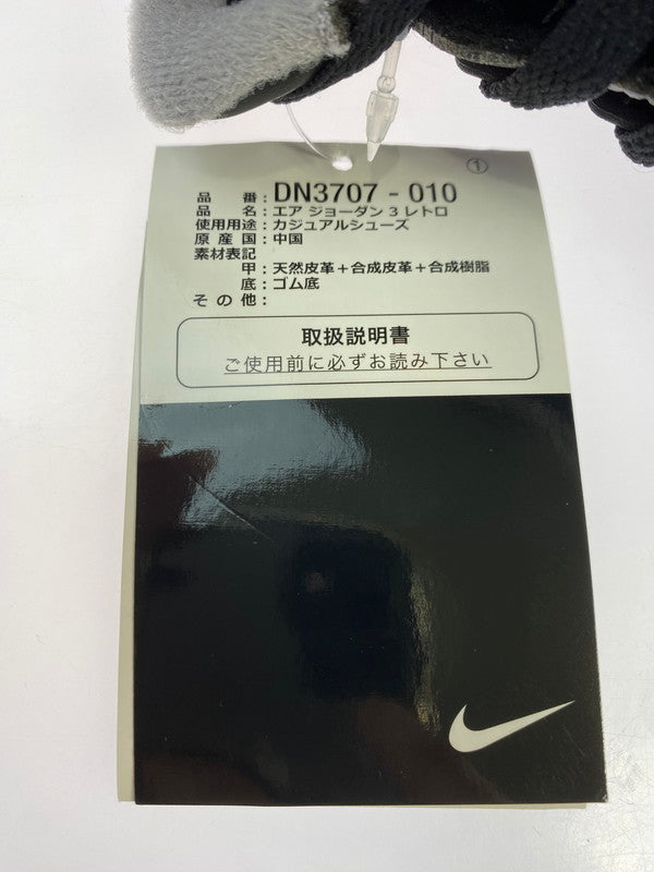 【未使用品】【メンズ】 NIKE ナイキ AIR JORDAN 3 RETRO BLACK CEMENT (2024) DN3707-010 エアジョーダン 3 レトロ ブラックセメント スニーカー 靴 160-251213-kk-05-min カラー：BLACK/FIRE RED-CEMENT GREY 万代Net店