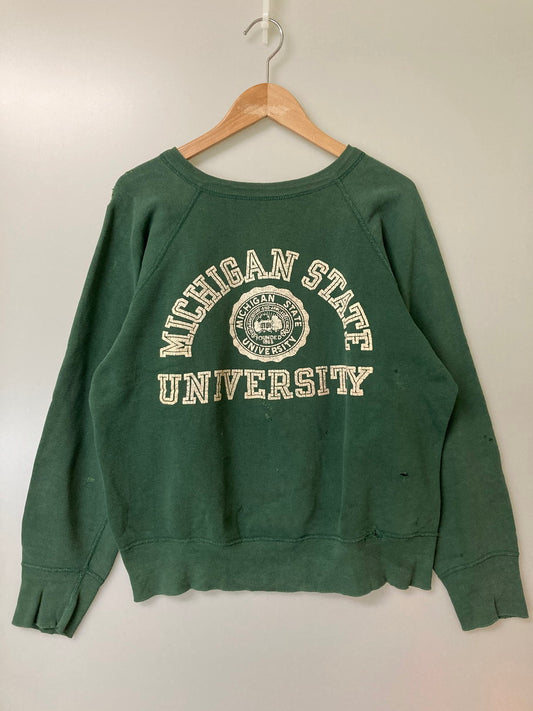 【現状渡し品】【メンズ】 VINTAGE ヴィンテージ 60'S COLLEGE SWEATSHIRT カレッジ スウェット プリント シャツ 60年代 メンズ トップス 長袖 146-251214-em-49-min カラー：グリーン 万代Net店