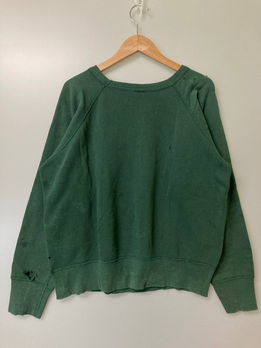 【現状渡し品】【メンズ】 VINTAGE ヴィンテージ 60'S COLLEGE SWEATSHIRT カレッジ スウェット プリント シャツ 60年代 メンズ トップス 長袖 146-251214-em-49-min カラー：グリーン 万代Net店