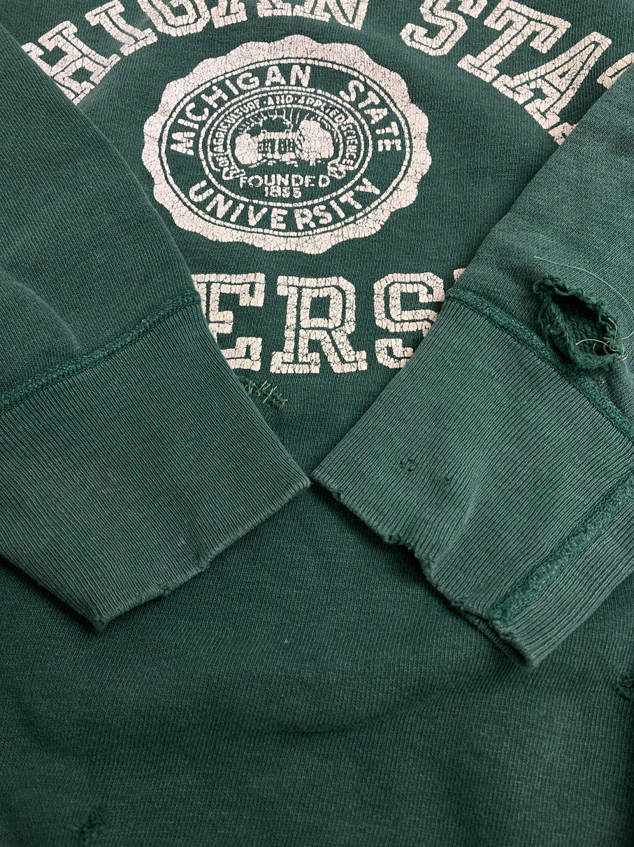 【現状渡し品】【メンズ】 VINTAGE ヴィンテージ 60'S COLLEGE SWEATSHIRT カレッジ スウェット プリント シャツ 60年代 メンズ トップス 長袖 146-251214-em-49-min カラー：グリーン 万代Net店