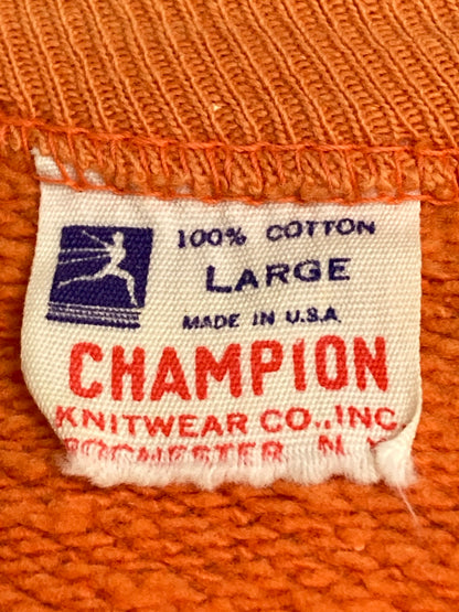 【現状渡し品】【メンズ】 Champion チャンピオン COLLEGE SWEATSHIRT 60'S カレッジ プリント スウェット シャツ 60年代 トレーナー ヴィンテージ 146-251214-em-48-min サイズ：L カラー：オレンジ 万代Net店