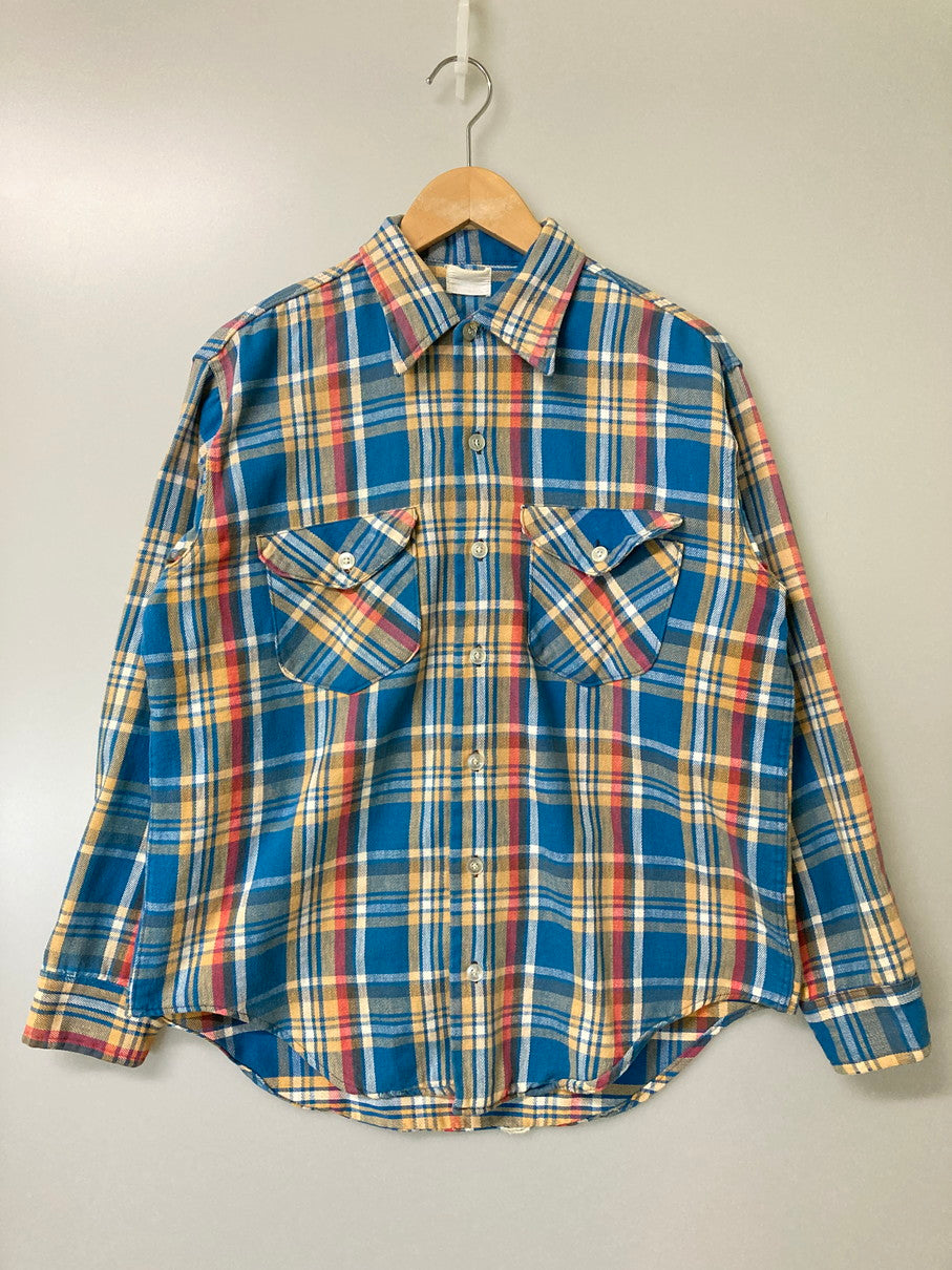 【中古品】【メンズ】 OSHKOSH オシュコシュ FLANNEL SHIRT 70'S フランネルシャツ メンズ トップス 70年代 ヴィンテージ 146-251214-em-46-min カラー：マルチカラー（チェック柄） 万代Net店